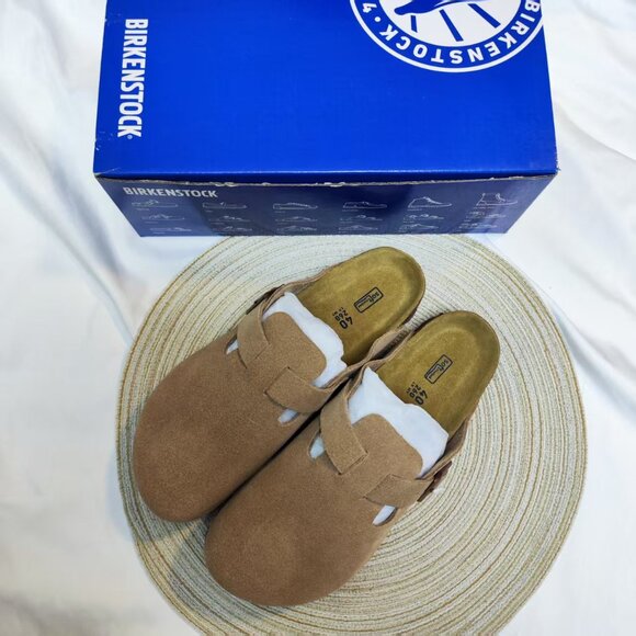 Latte cream Birkenstock Boston Narrow SUEDE💍 NWOT | Fall Ready - Picture 3 of 6